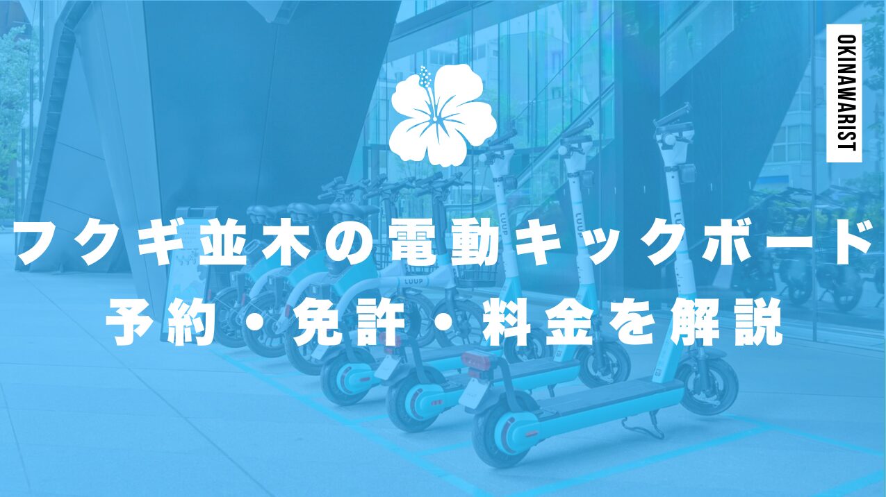 フクギ並木の電動キックボード完全ガイド！予約・免許・料金を解説